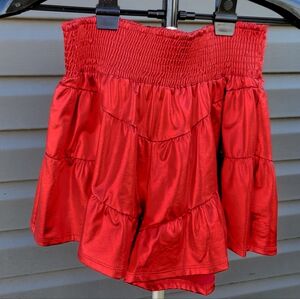 Red Metallic Shorts